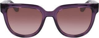 Longchamp Le Pliage 52mm Round Sunglasses in Transparent Plum at Nordstrom Rack