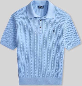 Polo Ralph Lauren Regular Fit Poloshirt aus Strick in Bleu, Gr&ouml;&szlig;e XXL