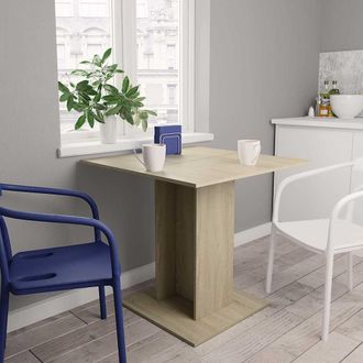 vidaXL Vidaxl - Mesa De Comedor De Madera Contrachapada Color Roble 80x80x75 Cm