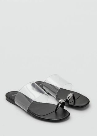 Mango Sandali fasce nero - Donna - 35 - MANGO