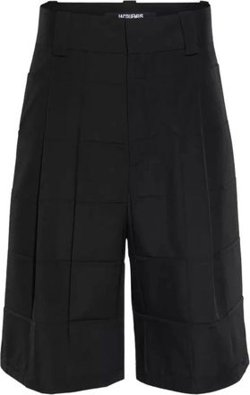Jacquemus Navega Pliss&eacute; Shorts - Heren - Korte Broeken - Zwart - M - Katoen - Korte Broeken