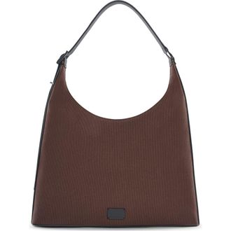 Behno Danny Flatiron Canvas Shoulder Bag in Cacao/Black at Nordstrom