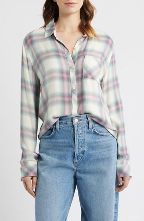 Rails Hunter Plaid Button-Up Shirt in Periwinkle Blue at Nordstrom, Size Xx-Small