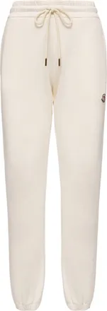 Moncler Moncler Logo Cotton Blend Fleece Sweatpants, Women, White, Size: Xs