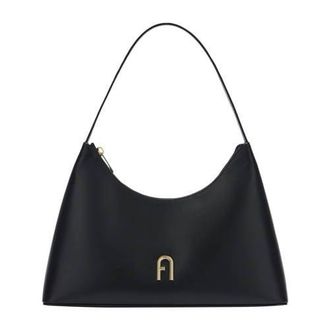 Furla leren schoudertas Diamante S zwart