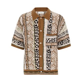 Laneus Polo Shirts, male, Multicolor, Size: XL Camicia in Maglia Jacquard