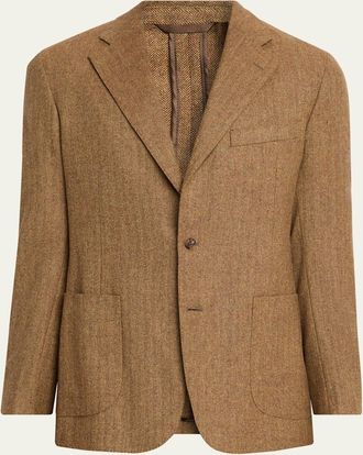 Anderson & Sheppard Mens Unstructured Single-Breasted Sport Coat