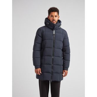 JACK1T EZ Hooded Boxed Puffer Coat in Ink/black at Nordstrom, Size Xx-Large
