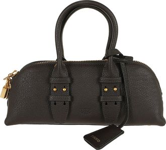 Pinko Black Sheep Silky Leather Horizontal Bowling Bag