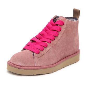 Panchic Lace-up Boots, female, Pink, Size: 6 US P001 Ankle Boot Suede Faux Fur Lining