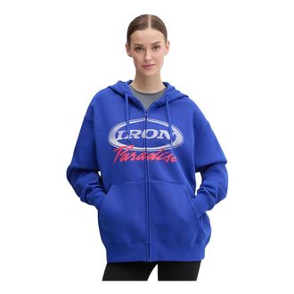 Under Armour Project Rock Iron Paradise Full-Zip Hoodie - Dames - Sportshirts - Blauw - XS - Fitness
