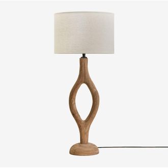 Sklum L&aacute;mpara De Mesa En Madera De Mango Gracia Sklum