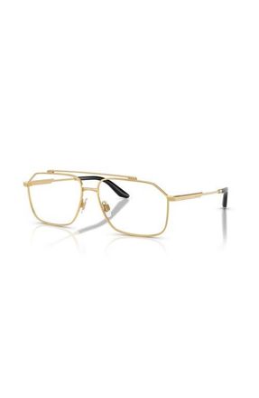 Dolce & Gabbana 56mm Pilot optical glasses in Gold at Nordstrom