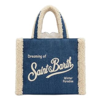 MC2 Saint Barth Colette Shearling Denim - Dames - Tassen - Blauw - Maat: ONE Size Denim