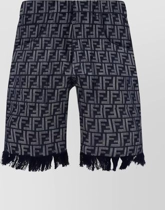 Fendi logo fringe high-waisted shorts