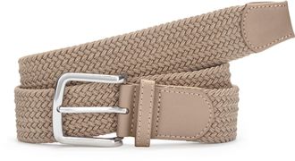 Lascana H&uuml;ftg&uuml;rtel LASCANA Flechtg&uuml;rtel, Damen, Gr. 105, grau (taupe), Obermaterial: 80% Textilmaterial, 20% Lederimitat, Flechtoptik, unifarben, G&uuml;rtel H&uuml;ftg