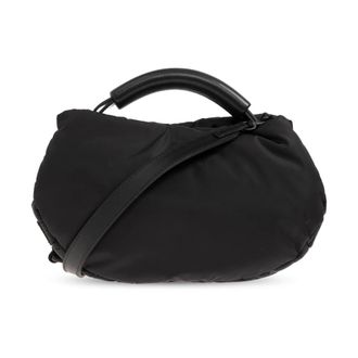 Moschino Handbags, female, Black, Size: ONE SIZE Small Padded Nylon Hobo Bag