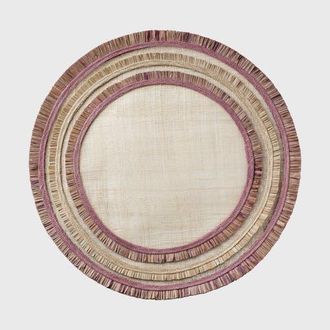 Joanna Buchanan Ruffle edge straw placemat, set of four in Purple at Nordstrom