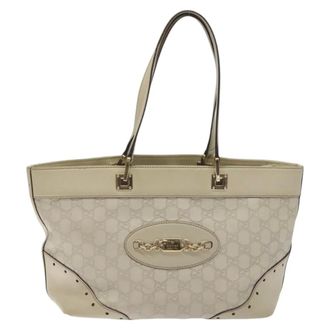 Gucci Gg Canvas Canvas White Canvas Bag (Pre-Owned)