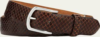 W. Kleinberg Mens Anaconda Snakeskin Belt