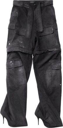Balenciaga Knife Cargo Pantaboots - Dames - Over de knie laarzen - Zwart - 39 EU - Katoen - Schoenen