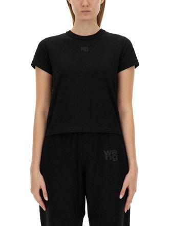 Alexander Wang Essential Shrunk Cropped Black T-Shirt