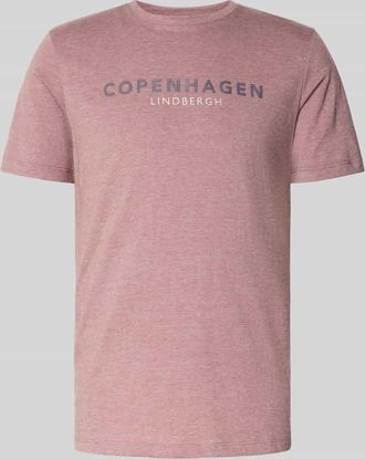 Lindbergh Lindbergh T-Shirt mit Label-Print in Mauve, Gr&ouml;&szlig;e L
