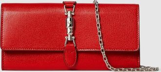 Gucci Jackie Wallet On Chain, Red, Leather