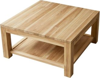 Tikamoon Mesa de centro cuadrada de teca maciza