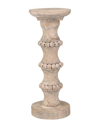 Sagebrook Home Wooden Banded Bead Candleholder