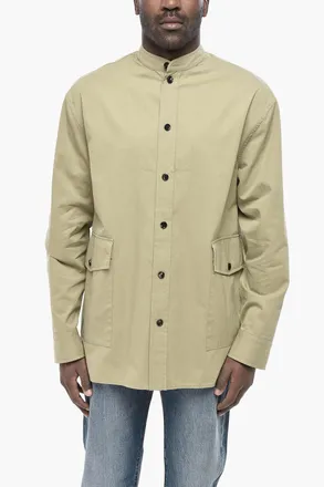 Bottega Veneta Lightweight Cotton Overshirt with Patch Pockets Bottega Veneta