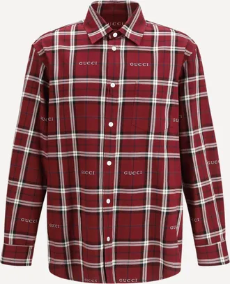 Gucci Multicolour tartan cotton jacquard Shirt Male 46
