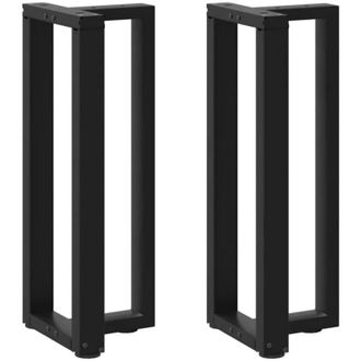 vidaXL Patas Para Consola En Forma De T (2 Unidades), Color Negro, 38 X 25 X (72-73) Cm, Acero Vidaxl