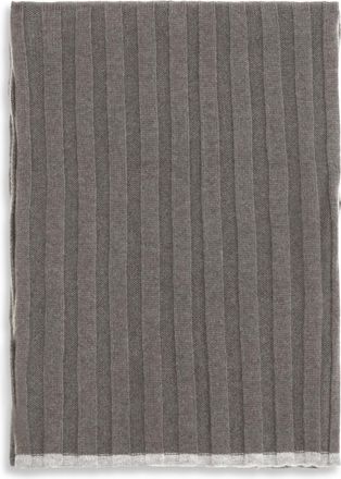 Brunello Cucinelli Mens Cashmere Scarf Army Washed-Pebble Washed/pebble Scarfs