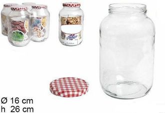 Trade Shop Trade Shop - Set 4 Pezzi Contenitore Barattolo In Vetro Con Coperchio Capacit&agrave; 4 Litri