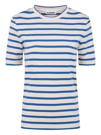 Jil Sander Crewneck Short Sleeves Stripes T-Shirt