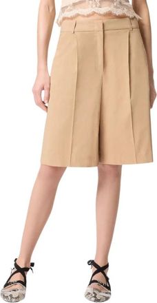 Pinko Bermudas Bryana - Dames - Casual Overhemden - Beige - M - Katoen - Overhemden