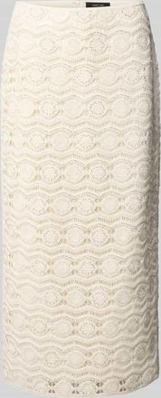 Marc Cain Straight Fit Midirock in Allover-H&auml;kel-Optik in Sand, Gr&ouml;&szlig;e 34