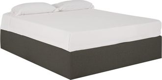 Deco Wood Canapé tapizado gris oscuro para colchón 90x200cm