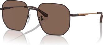 Emporio Armani Bruin Ros&eacute;goud Zonnebril EA 2154D - Heren - Zonnebrillen - Bruin - 57 MM - Accessoires