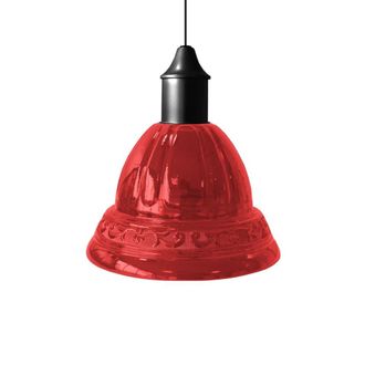 Tosel Suspensi&oacute;n campanilla metal vidrio negro D16,5 cm