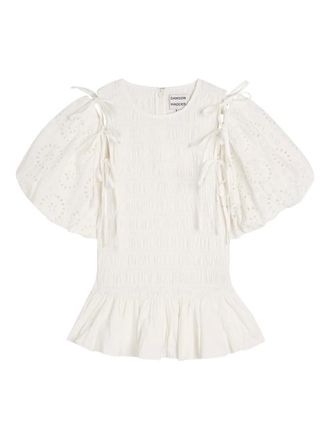 Damson Madder Becca broderie-anglaise blouse - women - Organic Cotton - 14 - White