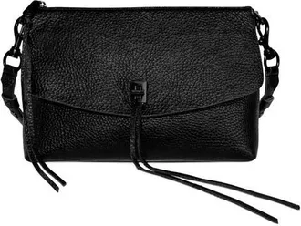Rebecca Minkoff Darren Top Zip Leather Shoulder Bag in Black at Nordstrom