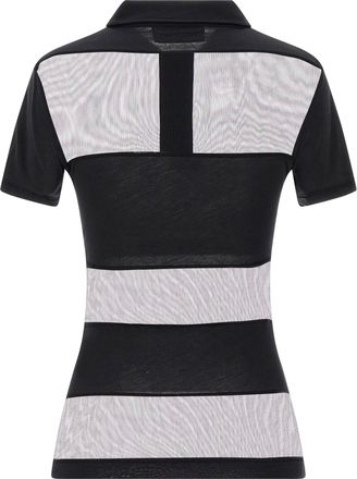 Coperni Sheer Striped Polo - Black