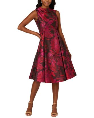 Adrianna Papell Sleeveless Printed Jacquard Party Dress