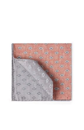 Brunello Cucinelli Silk pocket square with pattern in Apricot at Nordstrom