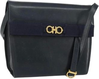 Ferragamo Pre-owned Cross Body Bags, female, Black, Size: ONE SIZE Pre-owned Leather Cross Body Bag