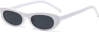Generic Womens Small Frame Vacation Sunglasses Outdoor Mens Driving Decorative Sun Glasses(White)