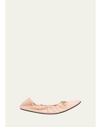 Gucci Prima Leather Ballerina Flats