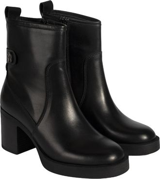 Desa Woman Leather Platform Boots - Round Toe, Zip Closure, Breathable | Black - 39